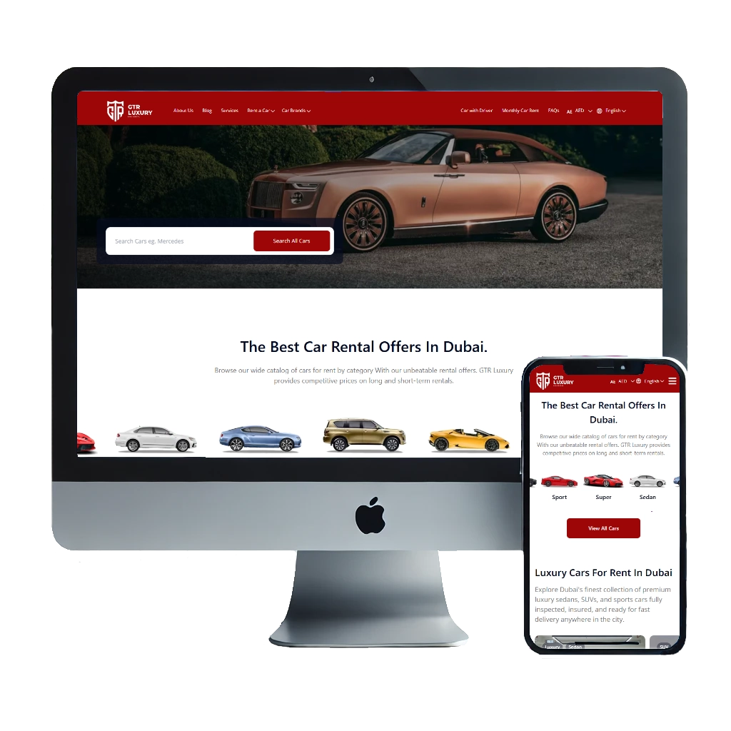 GTR Luxury — Dubai luxury car rental website