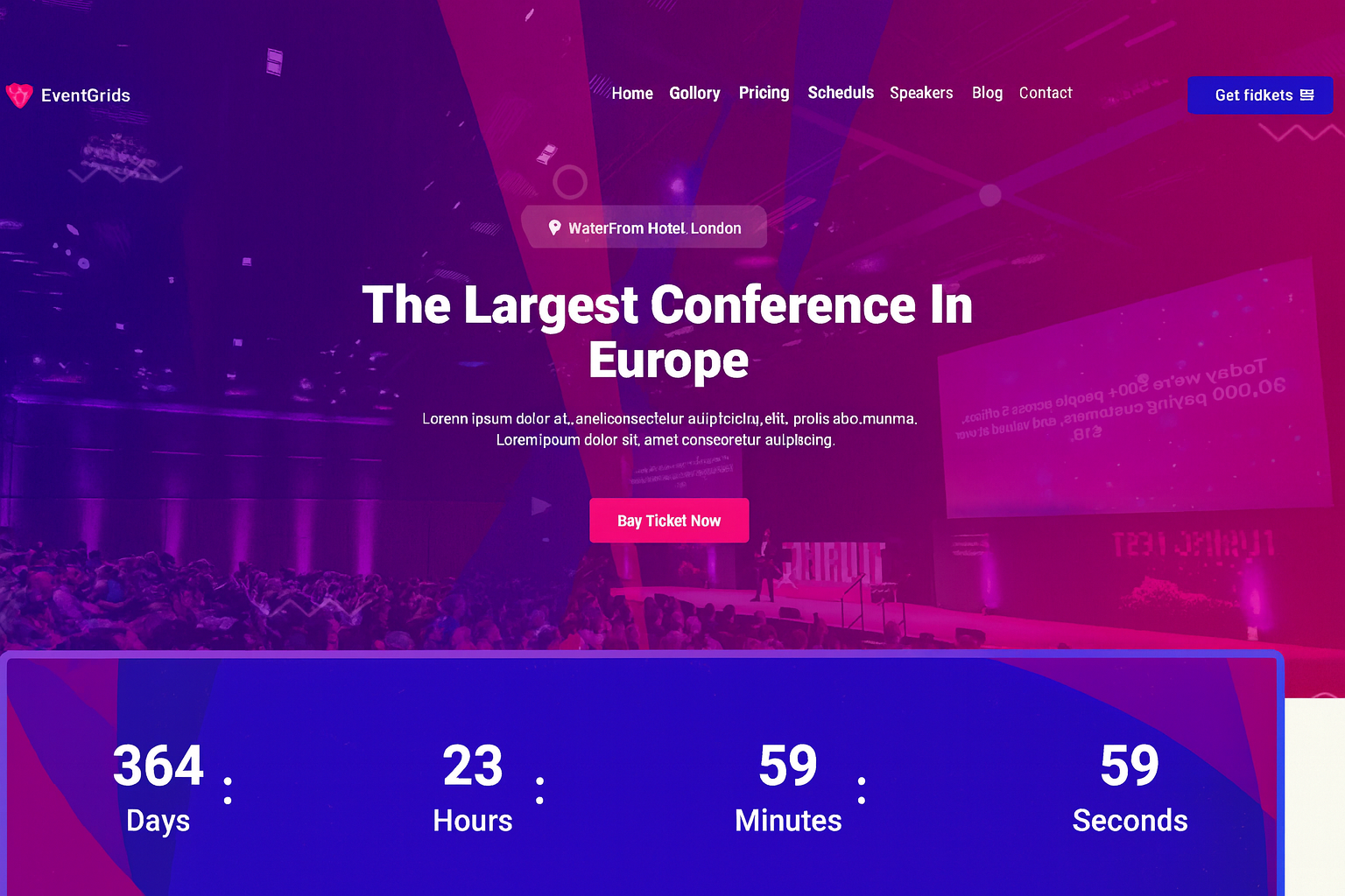 EventGrids conference landing page preview